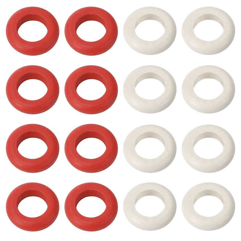 Batator 16 Pack Small Bumper Pool Rubber Rings,Bumper Pool Table Replacement Parts Fit Bumper Pool Table, Brought New Life to Old Hard Bumpers（8 Red and 8 White - Image 1